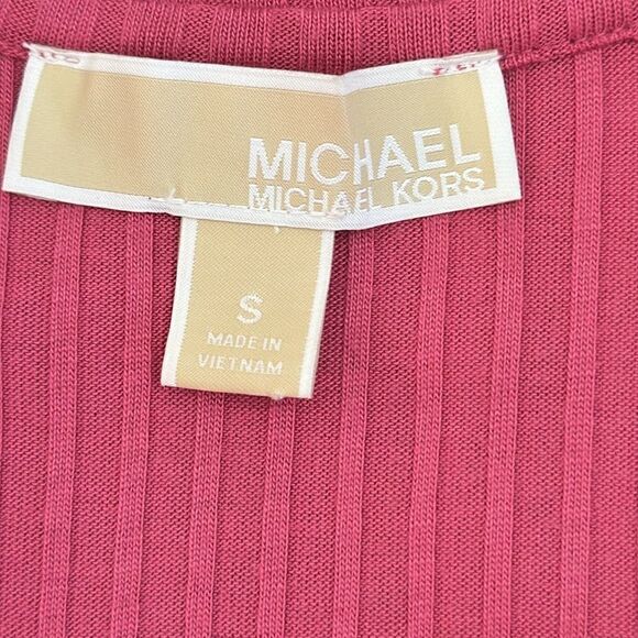 Michael Kors Pink Ribbed Cardigan Size Small - Picture 3 of 6